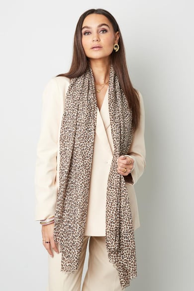 Schal mit Leopardenmuster Beige Polyester h5 Bild3